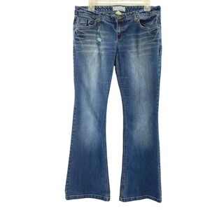 Maurices Molli Flare Jeans Womens Size 9/10 Regular Medium Wash Denim Distressed